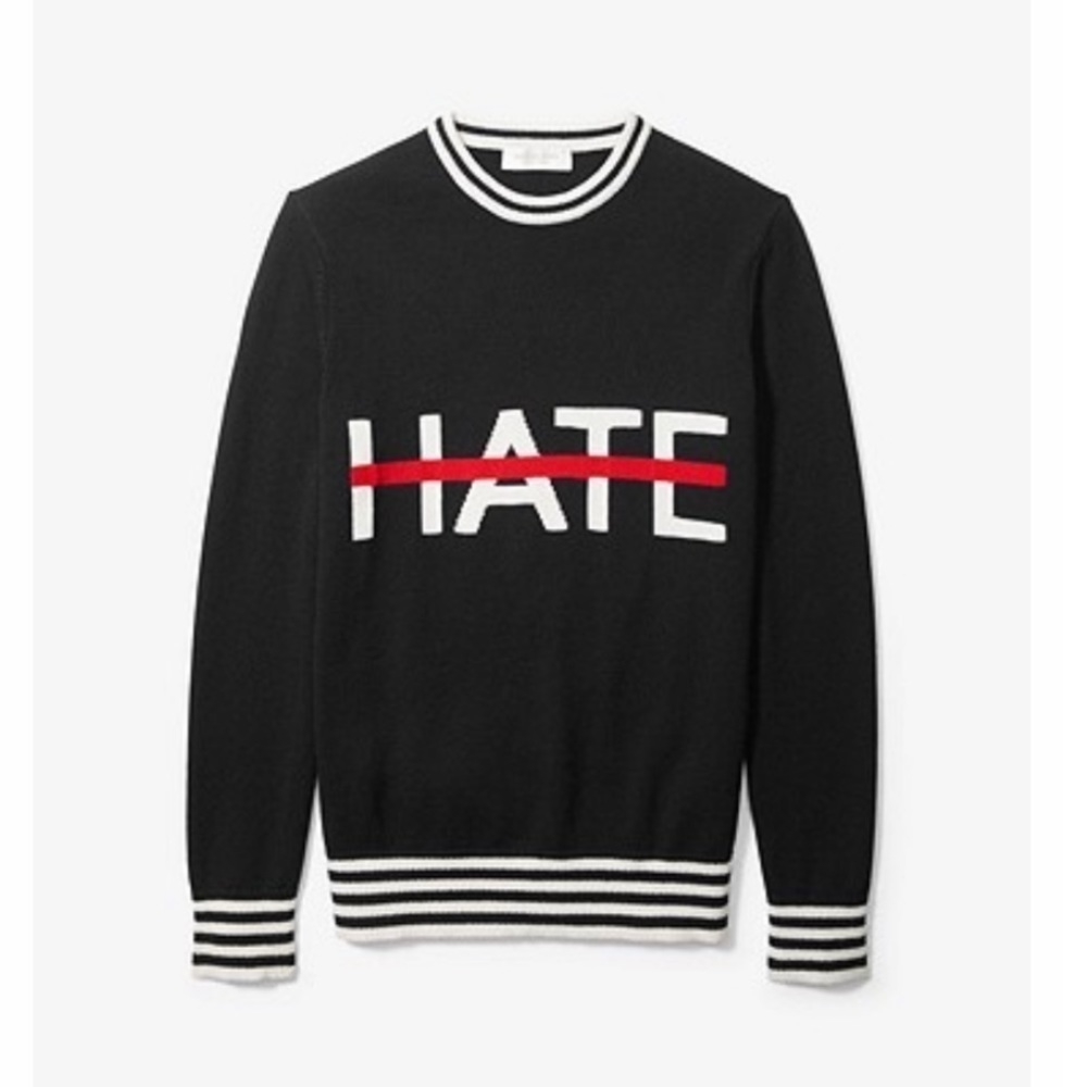 Michael Kors Collection LOVE ONLY NO HATE Cashmere sweater size L - Picture 3 of 10